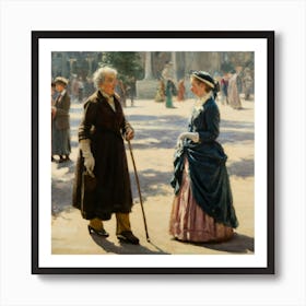 Two Women In The Park Art Print