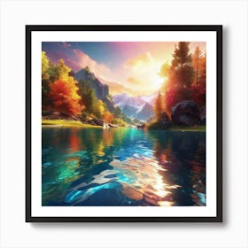 Autumn Lake 17 Art Print