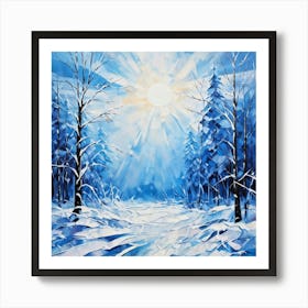 Abstract Landscape Showcasing The Battle Between Winters Chill And The New Years Promise Sun Rays Art Print