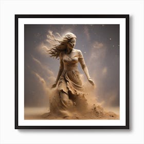 A sculpture made of stone and sand in a female Art Print