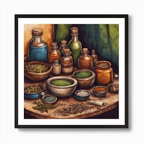 Traditional Indian Medicine 1 Art Print