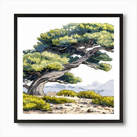 Cypress Tree Art Print