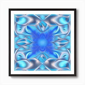 Abstract Blue Flower Art Print