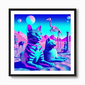 Psychedelic Cats 2 Art Print