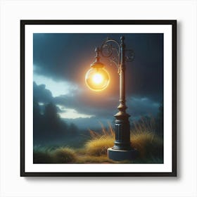 Street Lamp At Night 3 Art Print
