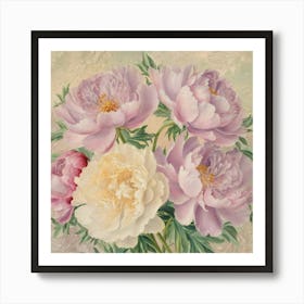 Peonies In A Vase Art Print