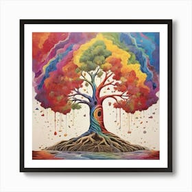 Rainbow Soul Tree Art Print 4 Art Print