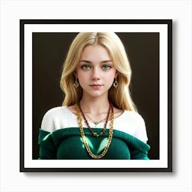 Portrait Of A Young Woman Art Print