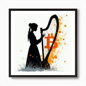 Bitcoin Harp Art Print