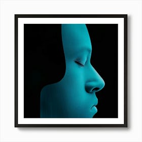 Woman In Blue Art Print