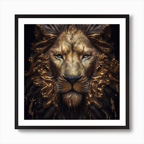 Golden Pride Lion Art Print