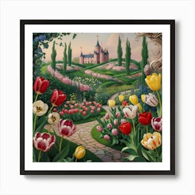 Tulips In The Garden 44 Art Print