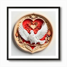 Dove In A Heart 2 Art Print