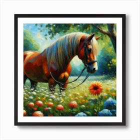 Horse In The Meadow 13 Art Print