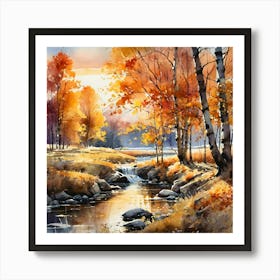 Autumn River 2 Art Print