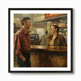 Couple At The Bar Art Print