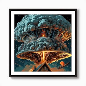 Wooden hut left behind by an atomic explosion 9 Art Print