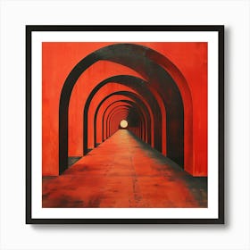 Red Tunnel - city wall art, colorful wall art, home decor, minimal art, modern wall art, wall art, wall decoration, wall print colourful wall art, decor wall art, digital art, digital art download, interior wall art, downloadable art, eclectic wall, fantasy wall art, home decoration, home decor wall, printable art, printable wall art, wall art prints, artistic expression, contemporary, modern art print, Art Print