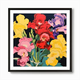 Snapdragon 1 Pop Art Illustration Square Art Print