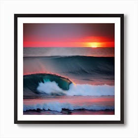 Sunset At The Beach 319 Art Print