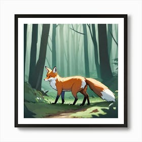 Fox In The Woods 11 Art Print