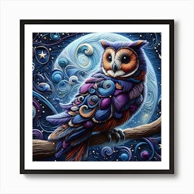 Owl Painting 1 Art Print