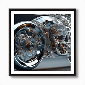 Glass Motorcycle 1 Art Print