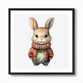 Rabbit In Scarf Art Print