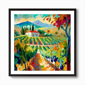 Firefly Beautiful Modern Lush Spanish Vinyard Landscape 16061 (1) Art Print