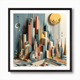 3d Cityscape Art Print