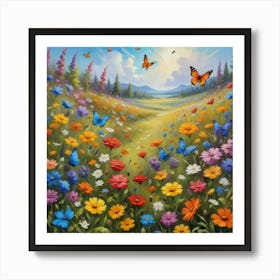 Nature Wildflowers paintings art print 1 Art Print