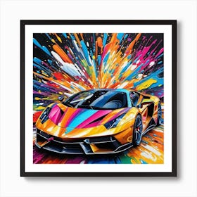 Colorful Lamborghini 3 Art Print