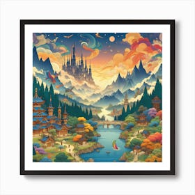 Asian Landscape Painting 5 Art Print