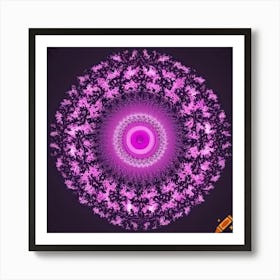 Craiyon 004059 Pink And Purple Fractal Round Logo Art Print