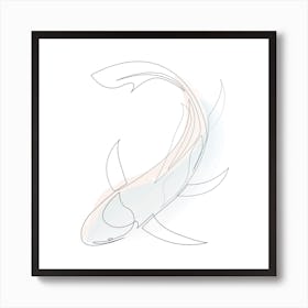 Koi Square Line Art Print