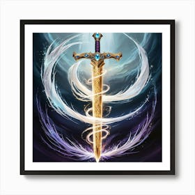 Angel's Mystical Sword Art Print