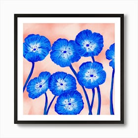 Indigo Blooms Art Print