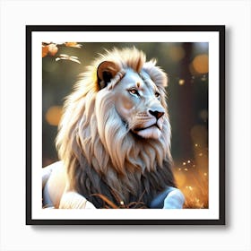 Lion In The Grass 4 Art Print