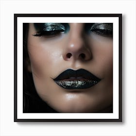 Close Up Of A Woman With Makeup Art Print