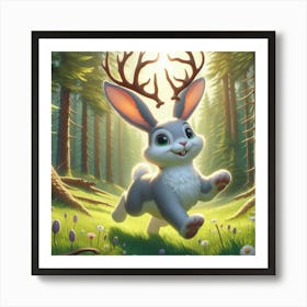 Rabbit In The Woods Art Print