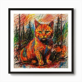 Orange Tabby Cat Art Print