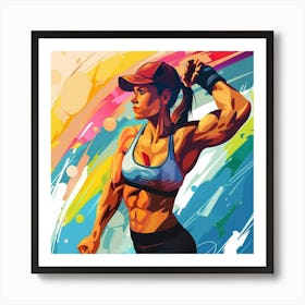 Fitness Girl Painting Art Print