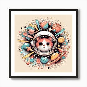 Cat In Space Art Print