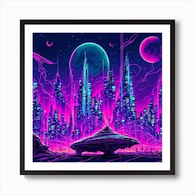 Futuristic Cityscape Art Print