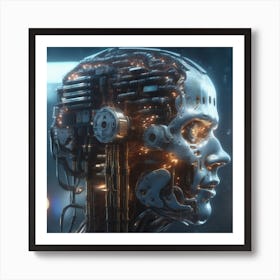 Cyborg Head 54 Art Print