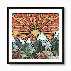 Small mountain village 10 Art Print