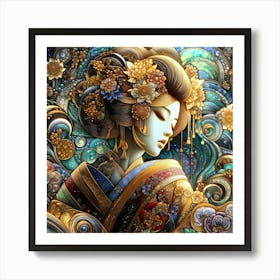 Creativel Geisha Illustration 186 Art Print