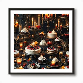 Cakes And Candles Art Print