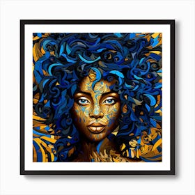 Abstract Of African Woman Art Print