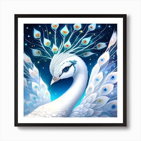 White Peacock Art Print